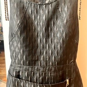 Stylestalker Black Diamond Dress Front Gold Zipper Open Back Sz 8 Retail $425